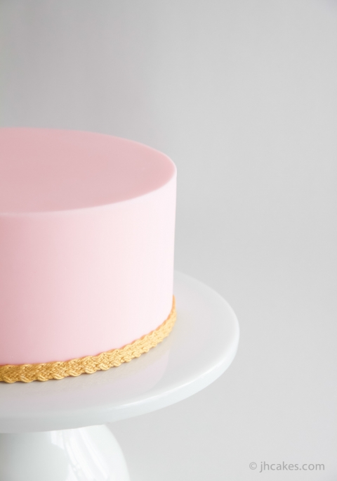 Pink Cake Gold Trim - JH Cake Co.