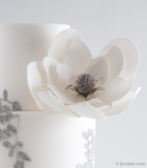 Lace Cake, Magnolia Detail - JH Cake. Co.